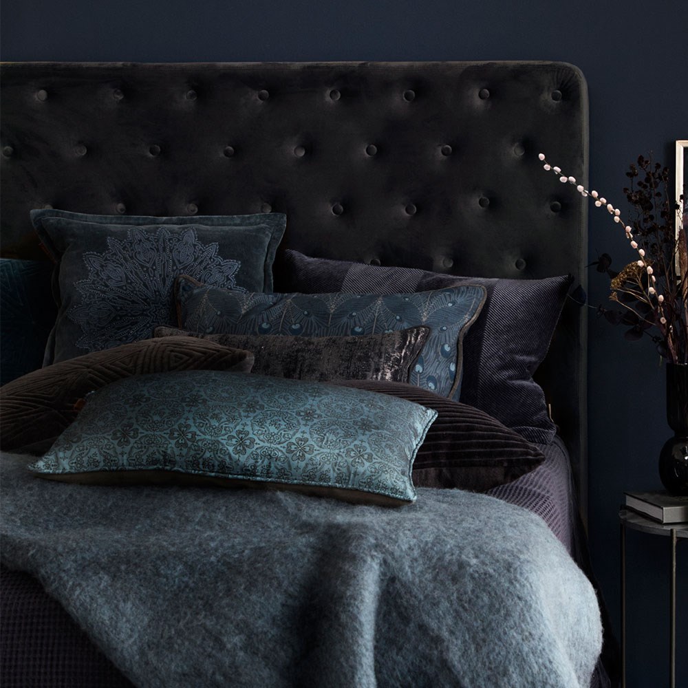 Velvet Cushion With Mandala Embroidery In Rust - Cozy Living | Cuckooland