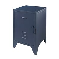 Product photograph of Vipack Bronxx Metal Bedside Table - Rainy Grey from Cuckooland