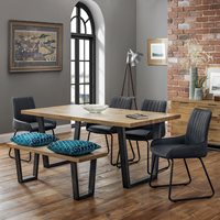 Product photograph of Julian Bowen Brooklyn Dining Set With 4 Soho Chairs Bench from Cuckooland