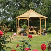 Product photograph of Rowlinson Buckingham Garden Gazebo In Natural Timber from Cuckooland