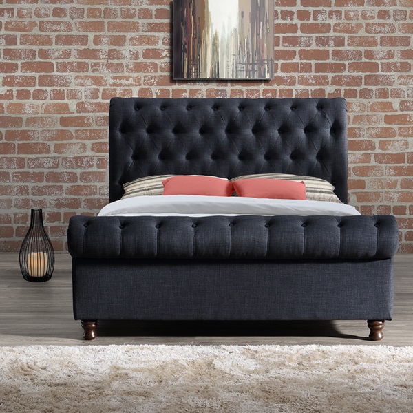 CASTELLO UPHOLSTERED BED in Charcoal by Birlea