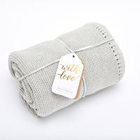 Little Green Sheep Organic  Knitted Cellular Baby Blanket 