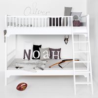 Oliver Furniture Children's Seaside Classic Bunk Bed with Slanted Ladder in White