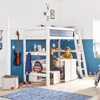 Product photograph of Lifetime Kids High Sleeper Bed With Slanted Ladder - Lifetime Whitewash from Cuckooland