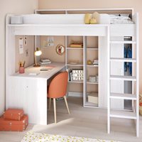 Product photograph of Parisot Higher Kids High Sleeper Bed With Desk Wardrobe And Storage from Cuckooland