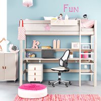 Product photograph of Lifetime Kids Luxury High-rise Sleeper Bed With Desk - Lifetime Whitewash from Cuckooland