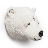 Basile the  Polar Bear Plush Animal Head Wall Decor