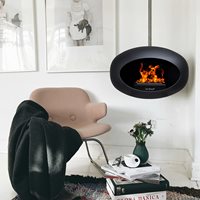 Product photograph of Le Feu Sky Bio Ethanol Fireplace In Black - 140cm Hanging Pole Black from Cuckooland