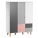 Vox Concept 3 Door Wardrobe in Grey & Pink