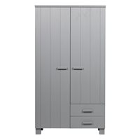 Product photograph of Dennis Concrete Grey Wardrobe With Drawers By Woood from Cuckooland