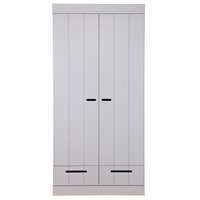 Product photograph of Connect Contemporary 2 Door Wardrobe In Concrete Grey By Woood from Cuckooland