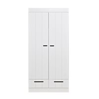 Product photograph of Connect Contemporary 2 Door Wardrobe With Drawers In By Woood - White from Cuckooland