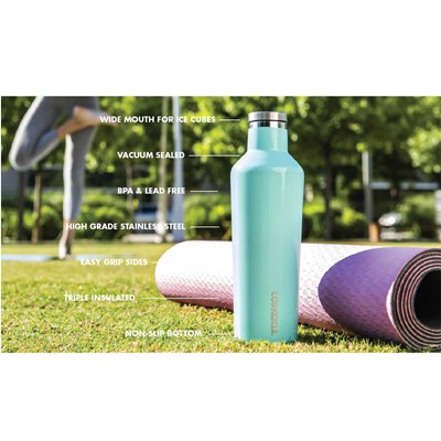 Root 7 Corkcicle Canteen Triple Insulated Vacuum Flask in Turquoise