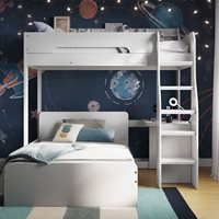 Flair Furnishings Cosmic L Shaped Triple Bunk Bed in White