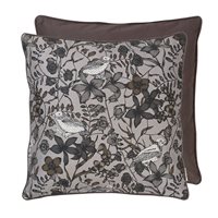 Product photograph of Cozy Living 50x50cm Floral Bird Print Cotton Cushion In Steel from Cuckooland