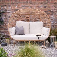 Product photograph of Cuckooland Hampstead Garden Premium Rattan Standing Two Person Snuggler Egg Chair from Cuckooland