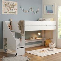 Product photograph of Olivia Mid Sleeper Bed With Storage from Cuckooland
