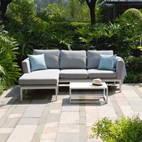 Maze Rattan Outdoor Fabric Pulse Chaise Sofa Set with Free Winter Cover 