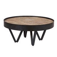 Product photograph of Dax Round Coffee Table With Wooden Inlay By Woood from Cuckooland
