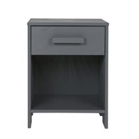 Product photograph of Dennis Bedside Table With Drawer In Steel Grey By Woood from Cuckooland