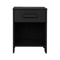 Product photograph of Woood Dennis Bedside Table With Drawer In Black from Cuckooland