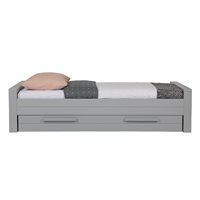 Product photograph of Woood Dennis Solid Pine Kids Single Bed With Optional Trundle Drawer - Concrete Grey from Cuckooland