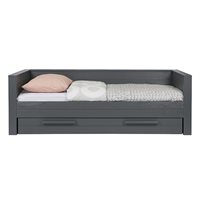 Dennis Day Bed in Steel Grey with Optional Trundle Drawer by Woood