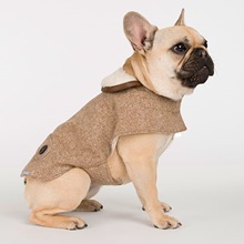 TWEED DOG COAT in Camel Herringbone Design - Pet Clothes | Cuckooland