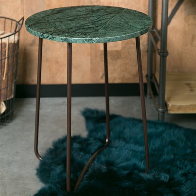 Green Marble Accent Table Flash S, Emerald Green Marble Side Table