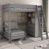 Product photograph of Estella High Sleeper With Chest Cube And Sofa Bed from Cuckooland