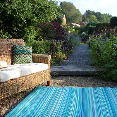 Fab Hab Cancun Outdoor Rug In Blue, Fab Habitat Cancun Indoor Outdoor Rug Turquoise Moss Greenhouse