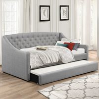 Product photograph of Aurora Upholstered Day Bed In Grey By Flair Furnishings from Cuckooland