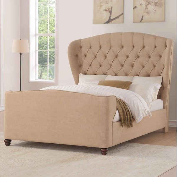  FARNHILL UPHOLSTERED BED IN CREAM by Flair Furnishings