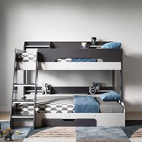 Product photograph of Flick Triple Bunk Bed In Grey By Flair Furnishings from Cuckooland