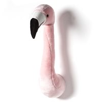 Kids Flamingo Plush Animal Head Wall Decor