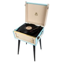 Product photograph of Gpo Bermuda Record Player Turntable In Blue Cream from Cuckooland