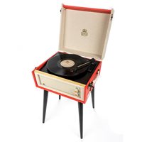 Product photograph of Gpo Bermuda Record Player Turntable In Red Cream from Cuckooland