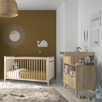 Product photograph of Galipette Lison Cot Bed - Artisan Oak White from Cuckooland