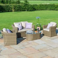 Product photograph of Maze Rattan Winchester 2 Seat Sofa Set With Fire Pit Coffee Table from Cuckooland
