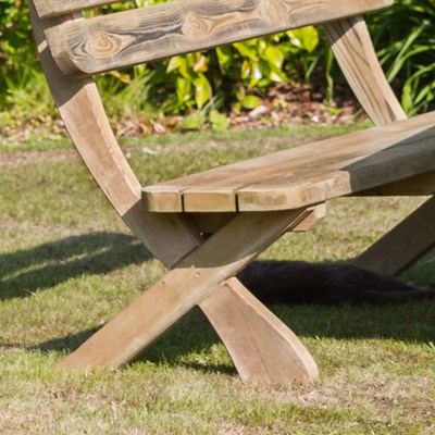 Zest 4 Leisure Harriet Wooden Garden Park Bench Seat Chair 2 Seater Curved 