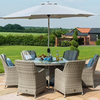 Product photograph of Maze Rattan Oxford Round Ice Bucket Dining Set With Venice Chairs from Cuckooland