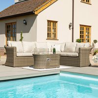 Maze Rattan Winchester Large Corner Set with Fire Pit Table