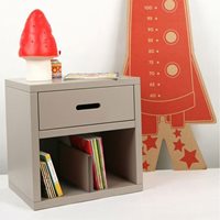 Product photograph of Mathy By Bols Childrens Bedside Table In Madaket Design Available In 26 Colours - Mathy Pearl Grey from Cuckooland