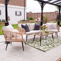 Cuckooland Hampstead Rattan 4 Seater Garden Sofa Set with Coffee Table