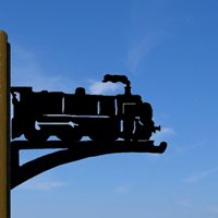 Product photograph of Hanging Basket Bracket In Train Design - Large from Cuckooland