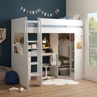 Product photograph of Harper High Sleeper Bed With Desk Wardrobe And Storage from Cuckooland