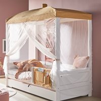 Product photograph of Lifetime Honey Glow Four Poster Bed - Lifetime White from Cuckooland