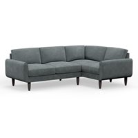 Hutch Rise Velvet 4 Seater Corner Sofa with Round Arms 