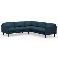 Hutch Rise Textured Weave 7 Seater Corner Sofa with Curve Arms 