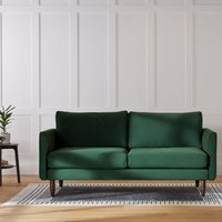 Hutch Rise Velvet 3 Seater Sofa in a Box with Curve Arms 